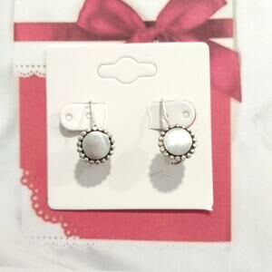 925 Sterling Silver Circle Dangle Earrings Lever Back Hook Women Jewelry